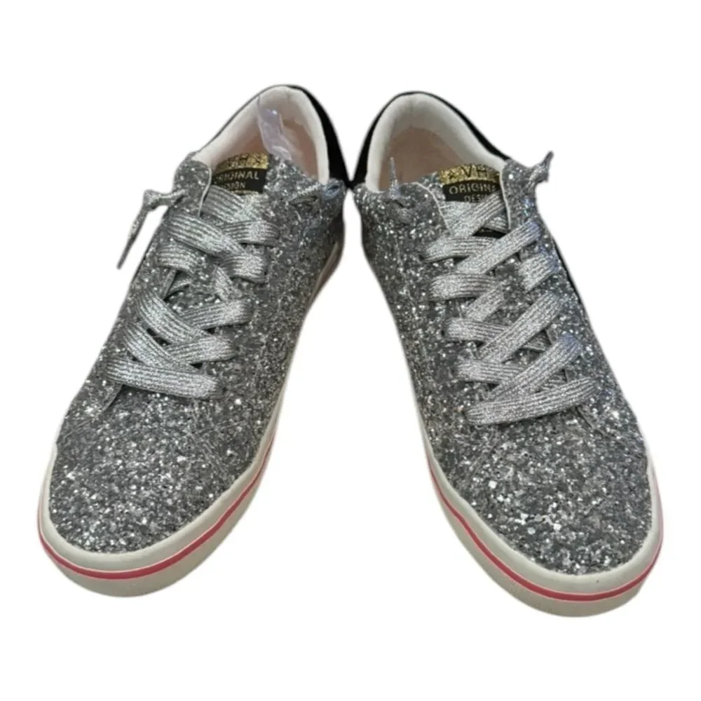 New Vintage Havana Flair 6 Silver Glitter Women's Shoes Sneakers 8